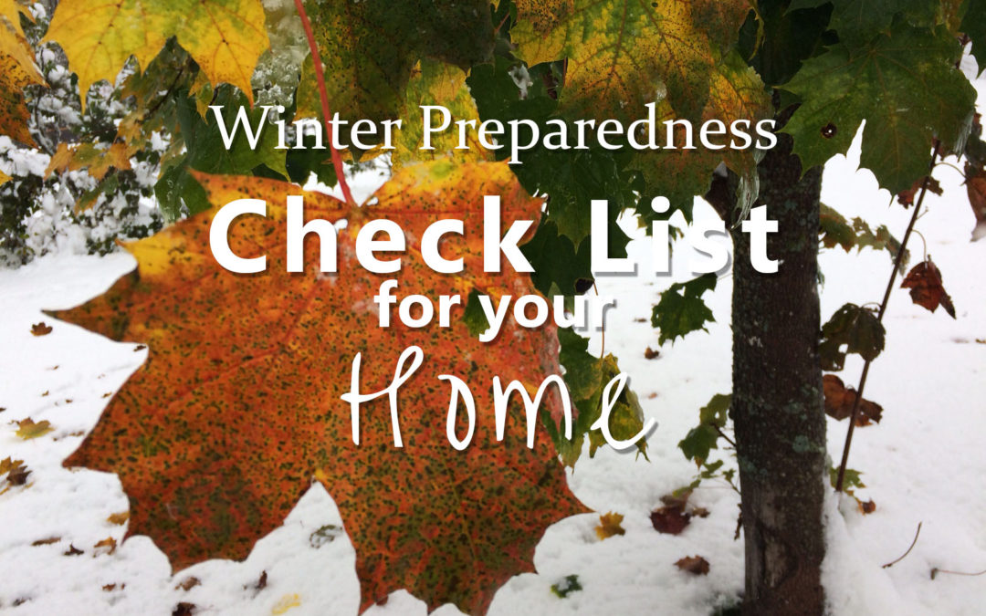 Winter Preparedness Check List for your Home